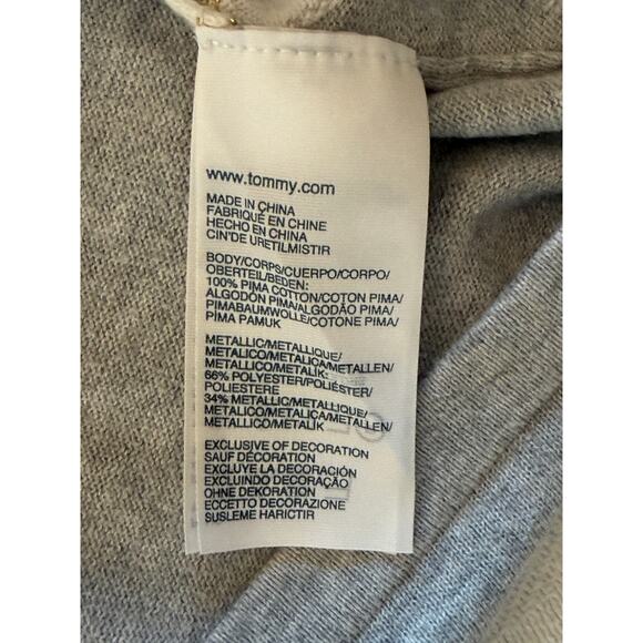 Tommy Hilfiger Sweater Gray White Argyle Diamond V-Neck Golf Preppy Womens XL - Picture 7 of 9